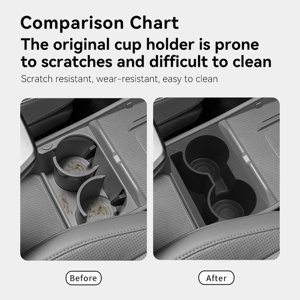 Car Cup Holder For EV3 Car Accessory TPE Insert Console Cup Holder Perfect Fit Scratch Resistant Easy Installation
