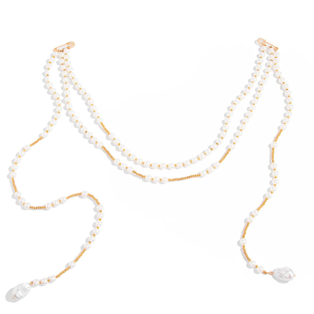 Hip-Hop Pentagram-Shaped Fringed Multi-Functional Trouser Chain, Personalized Imitation Pearl Multi-Layer Waist Chain Pendant