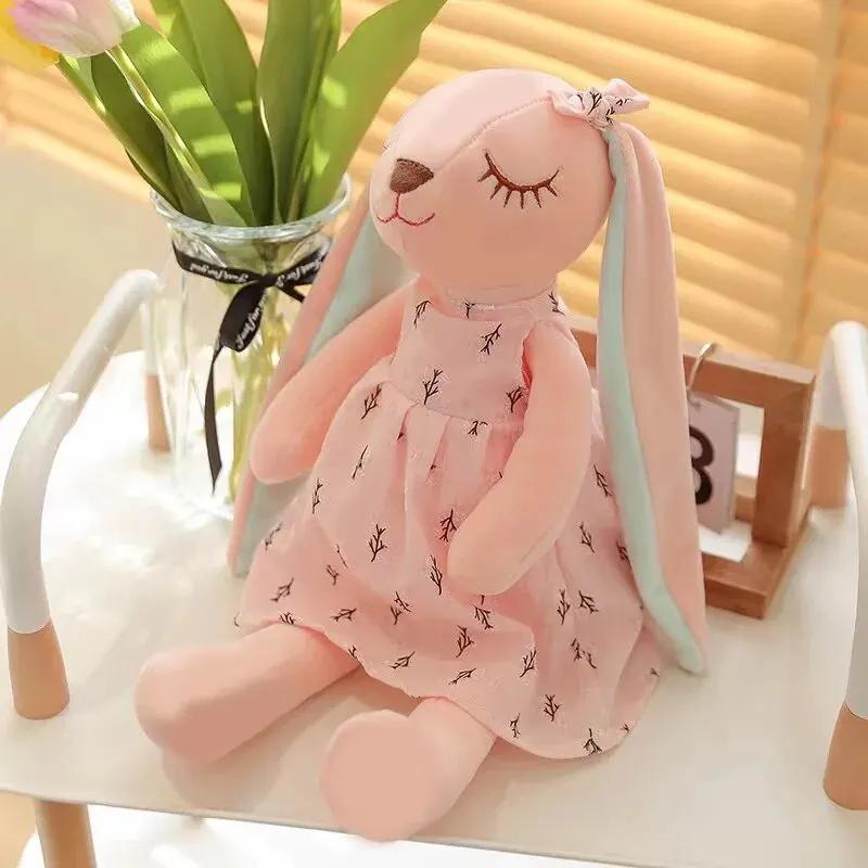 Creative New Rabbit Toy Pink Girl Heart Long Ear Peace Rabbit Plush Toy Doll Comfort Doll Throw Pillow Children's Gift