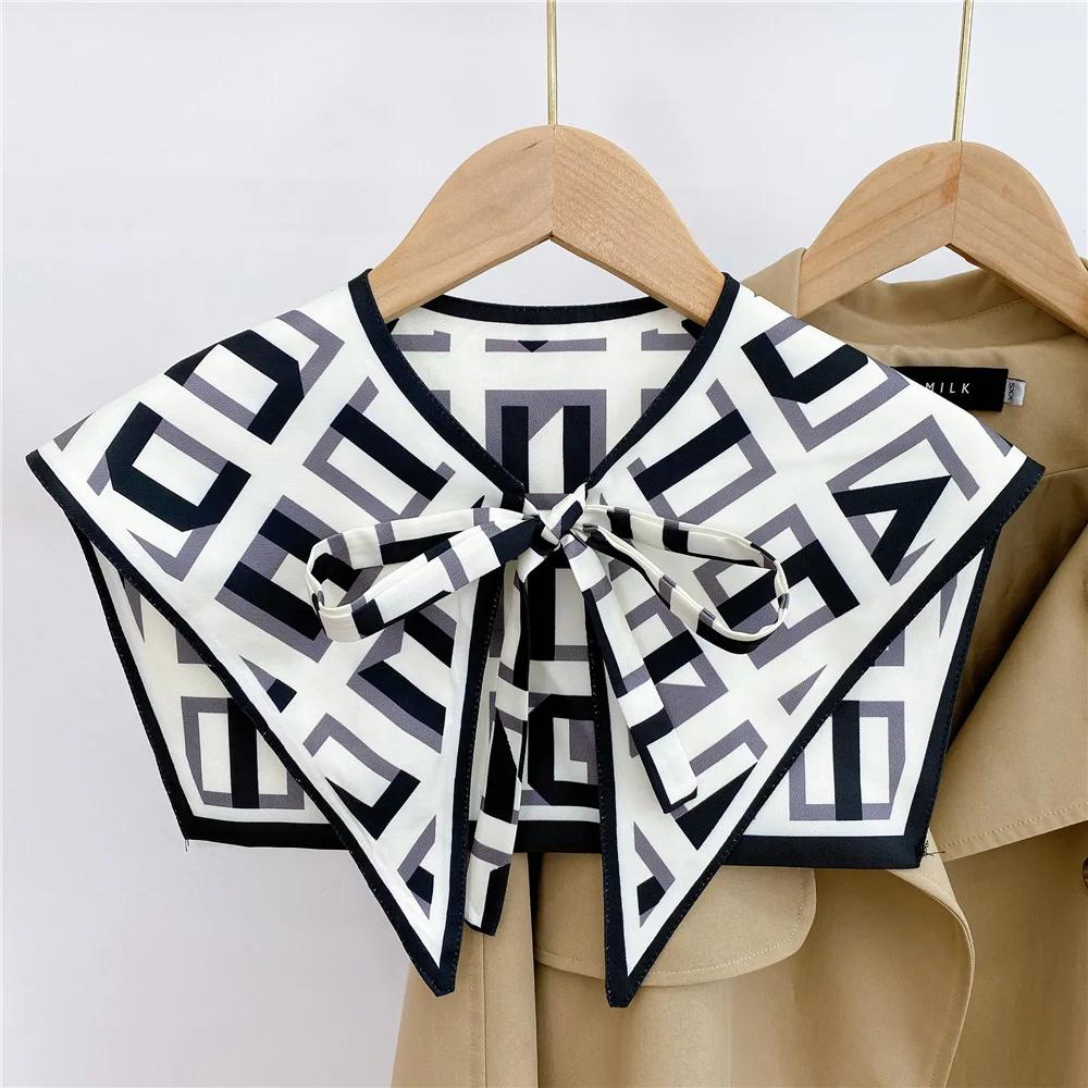 Fake Collars for Women Detachable Lapel Shirt Bowknots Small Scarf Girls Summer Dress False Collar Neckwear Cape Corbatas