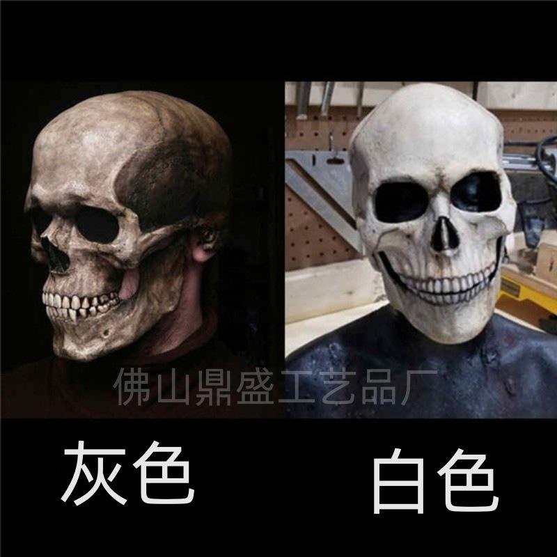 Halloween skull mask with open mouth, party costume, prank prop, scary decoration for haunted houses and escape rooms, skull ornament