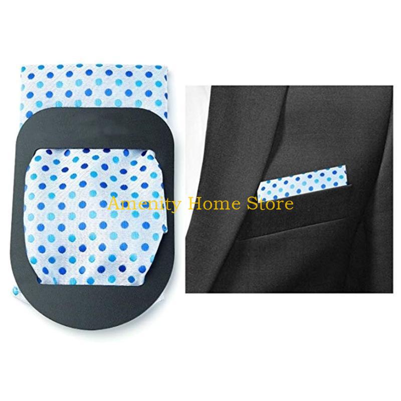 

F26C 5pcs Pocket Square Holder for Men Suits Pocket Square Organizer Folder Keeper Handkerchief Accessory Gentlemen Hanky CN