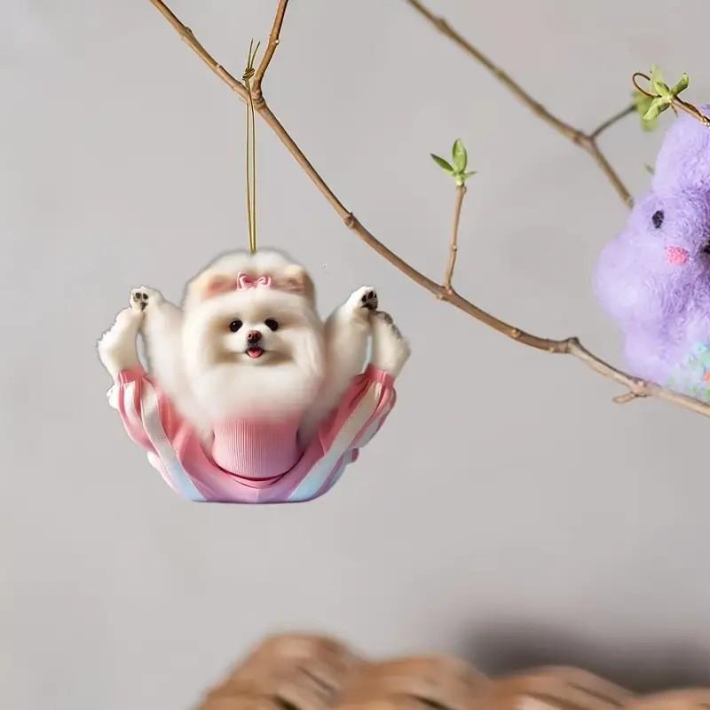 

Acrylic Dog Playful Car Ornament Vibrant Cartoon Style For Personalized Car Decor