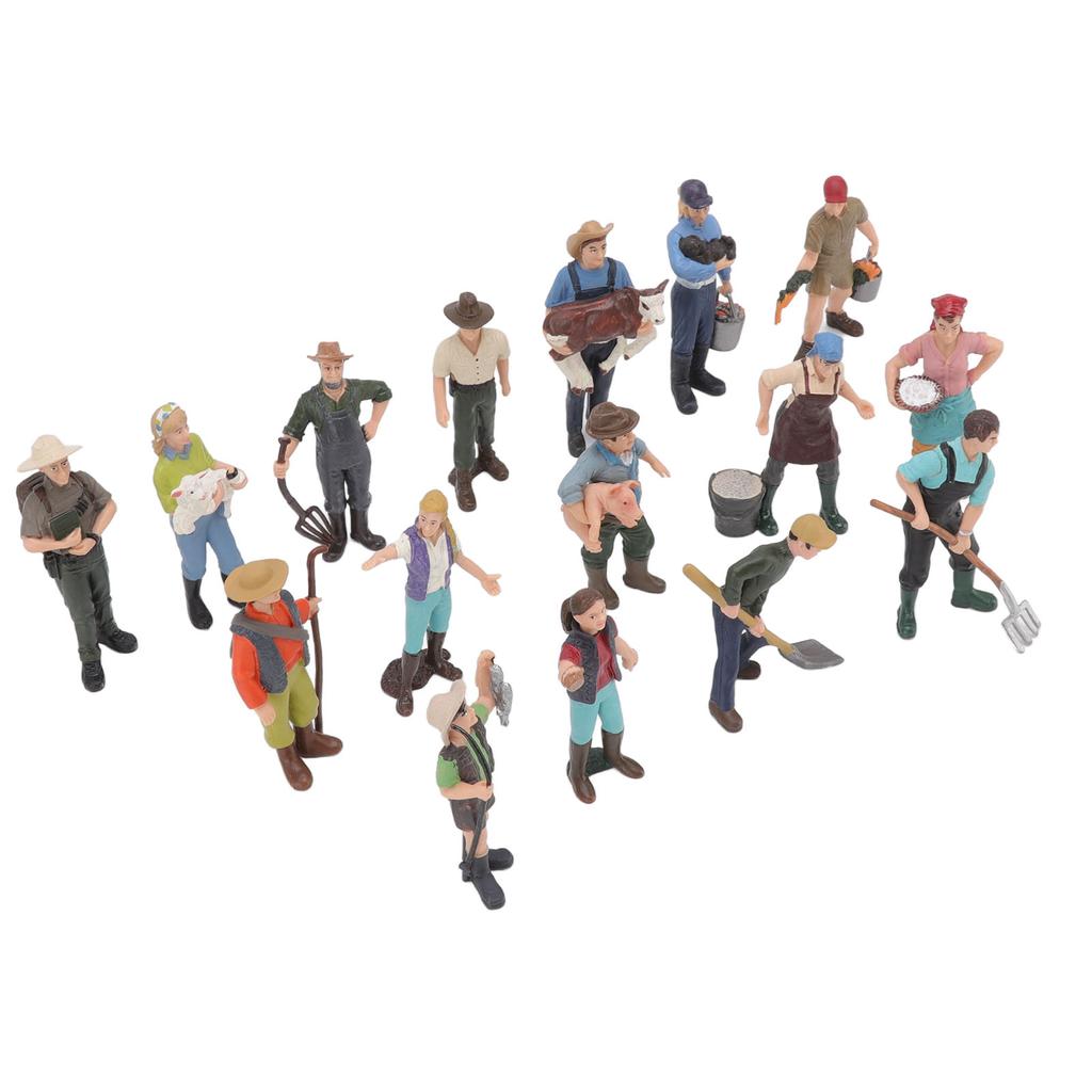 16pcs Farm Character Model Colorful DIY Role Playing Vivid Exquisite Farmer Miniature Toy for