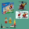 City Fire Helicopter Building Blocks Toy Abs Plastic Construction Set For Boys And Girls Perfect Gift For Kids 15.7*14.1*4.5cm Packaging