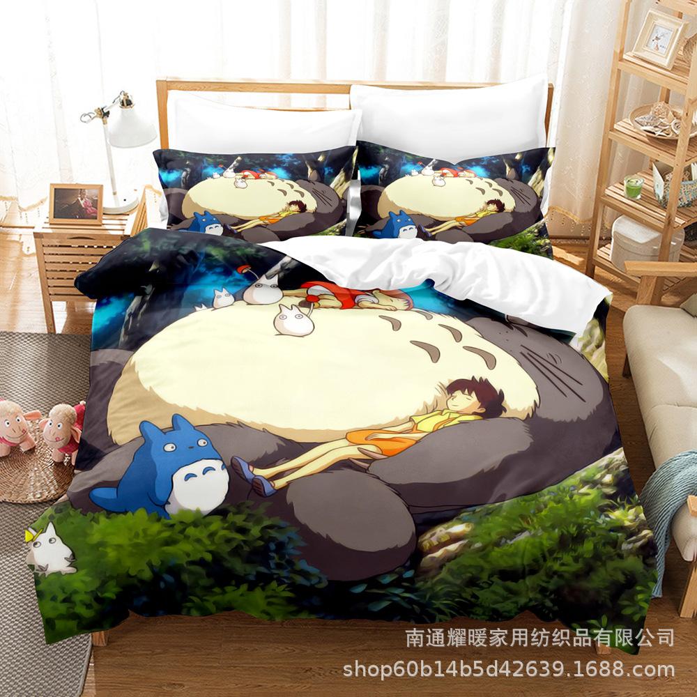 3D Digital Printing Bedding Four-Piece Set Three-Piece Set Chinchilla Bed Sheet Quilt Pillow