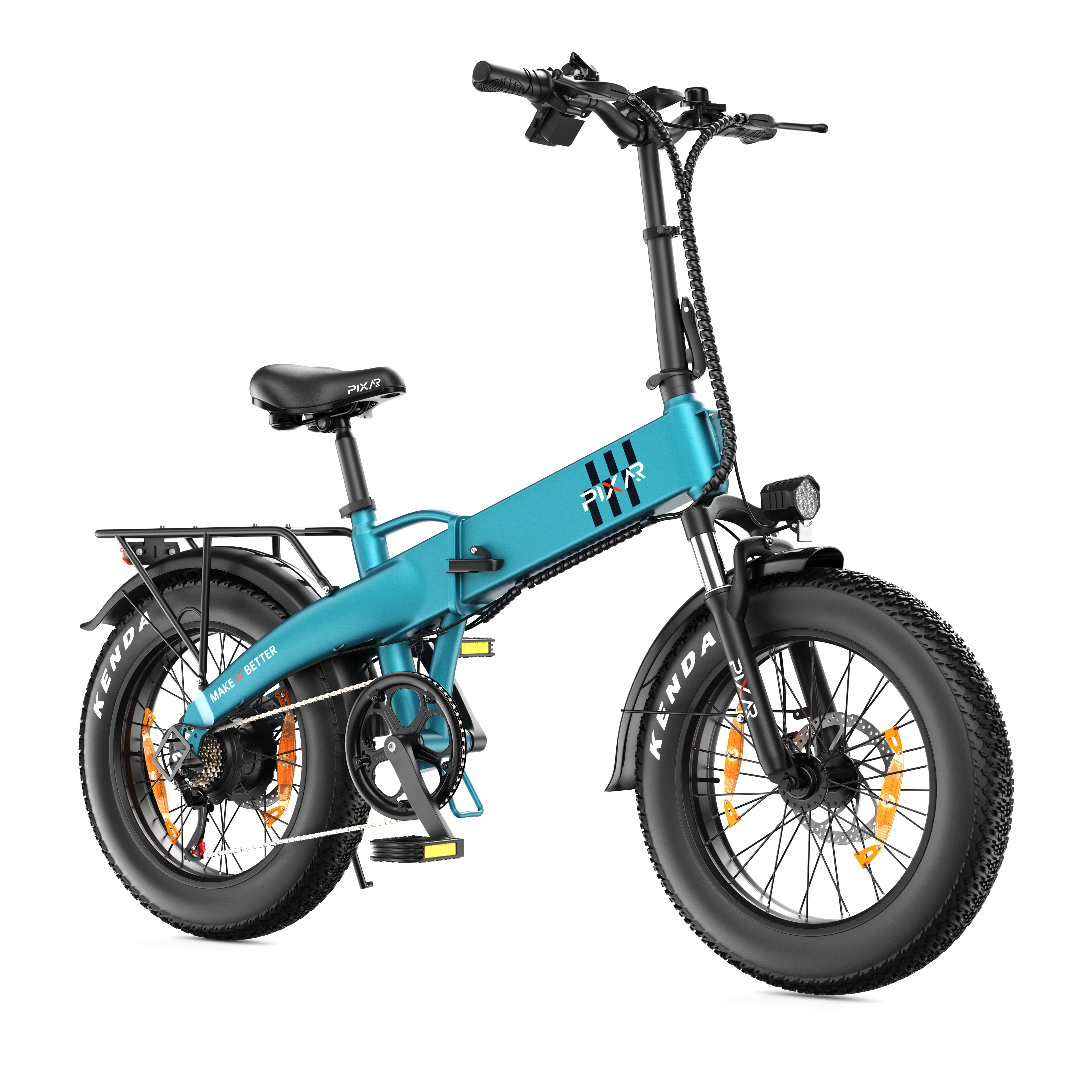 PIXAR F2 Faltbares Elektrofahrrad mit 48V 15AH Akku, 7-Gang Shimano blau