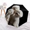 Motif adorables chiots, parapluie à pliage automatique, design portable et pliable, 8 baleines, un cadeau de Noël ou d'anniversaire.