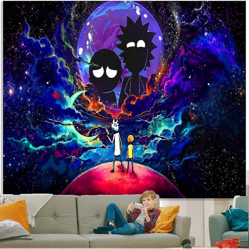 Anime Wall Tapestry for Bedroom, Trip-py Posters Space Wall Tapestry for Men, Cool Black Aesthetic, Hippie Room Decor Wall Hanging Art for Girl Boys P