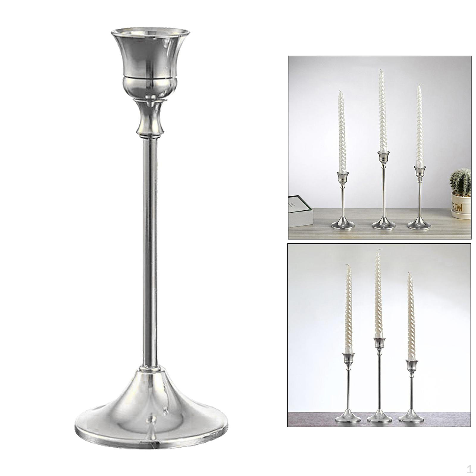 

Candle Holder Silver Taper Candles Wedding Dinning Party Table Decorative Candelabra Modern M