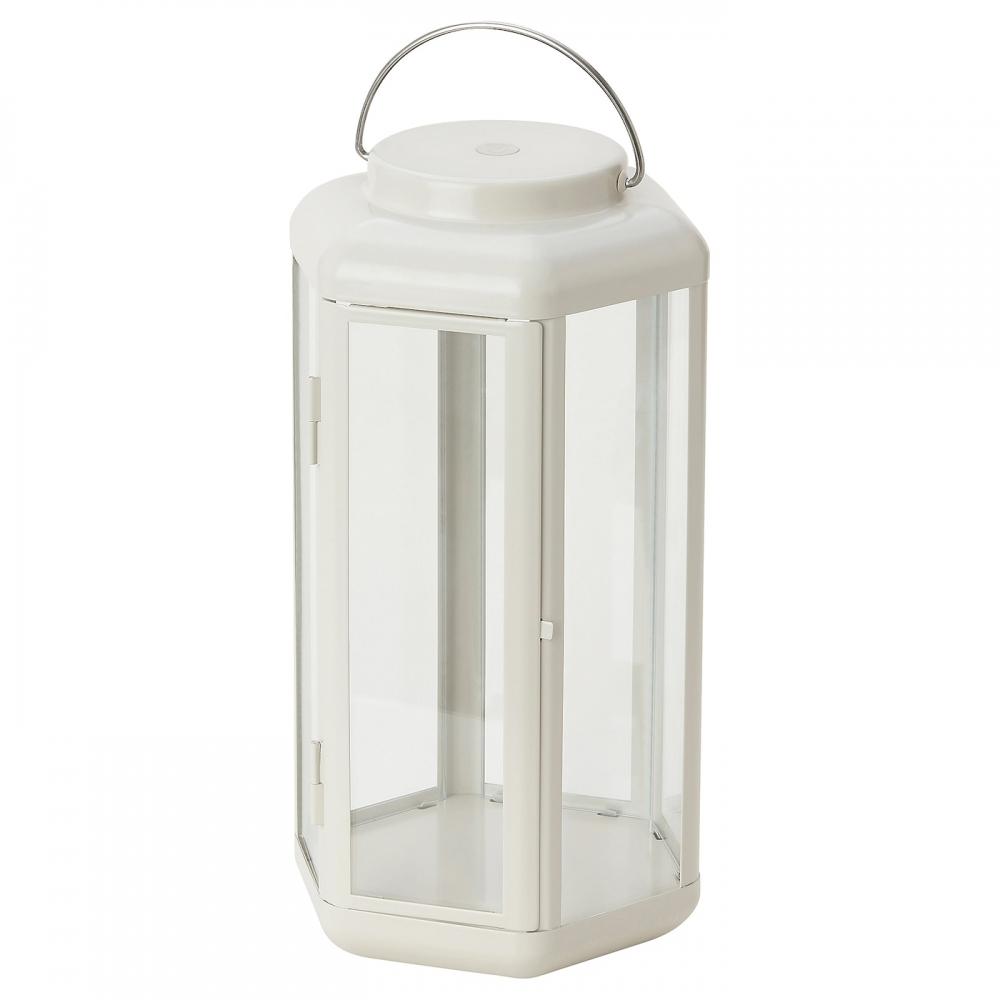 

IKEA SOMMARL NKE Светодиодная декоративная настольная лампа для улицы на батарейках, бежевый 28 см