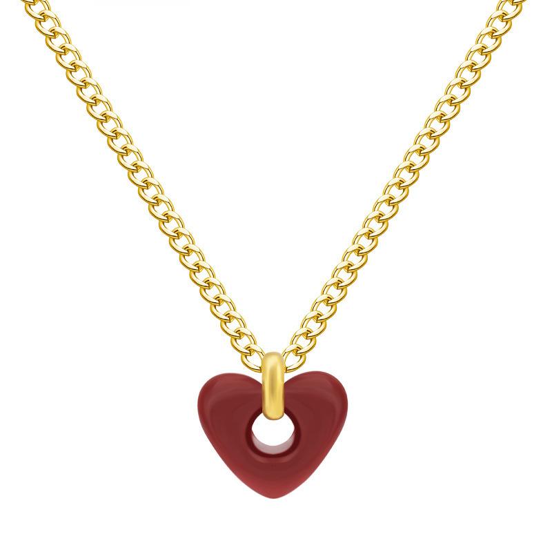 High-end Stainless Steel Heart Pendant Necklace for Women