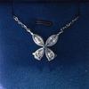 4 Carat D Color Moissanite Four-Leaf Clover Pendant Necklace for Women - Versatile Jewelry for Evening Gown or Wedding Dress