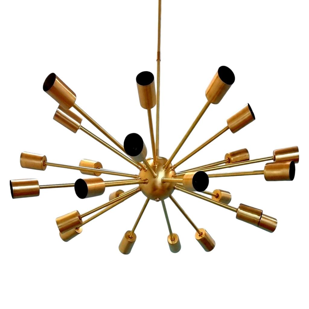 Stropní svítidlo Sputnik Light ve stylu mid-century, prémiový mosazný lustr Starburst