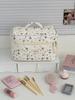 Cross-Border Floral Yellow Corduroy Makeup Bag - Autumn Fresh Travel-Friendly Storage