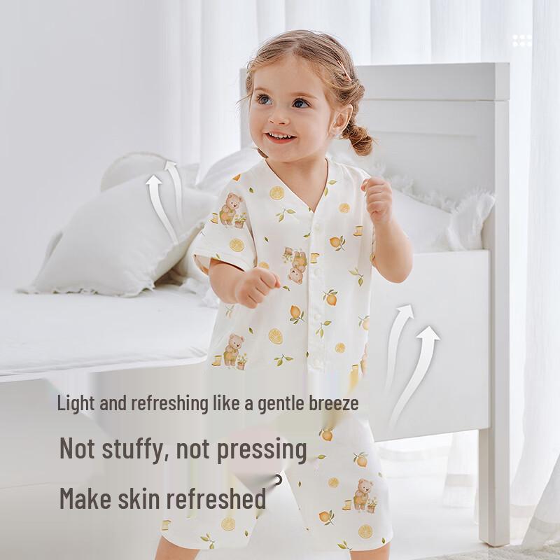 Labi Kids' Summer Gauze Short Sleeve Capri Loungewear Set