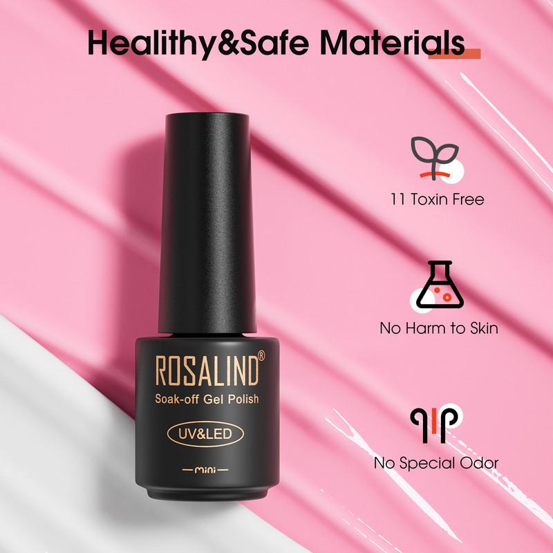 ROSALIND UV Nail Kits Gel Set-Nail Gel 45 Colors+3pcs Base Matte Top Coat Nail Polish Soak Off Hybrid Semi Permanent Nail Art
