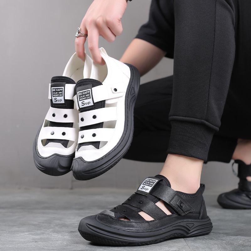 Summer men's shoes breathable casual trend outdoor beach shoes hole shoes versatile men's one-pedal shoes men's sandals