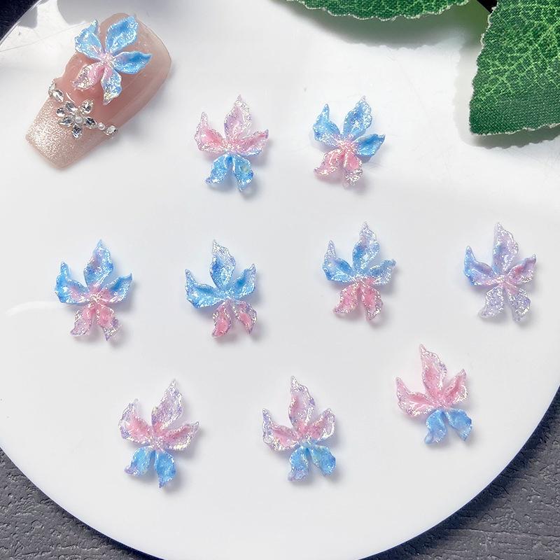 20pcs Mixed Nail Art Resin Little Colorful Flower Nail Charm Design Luminous Charms Rhinestones Diy Craft For Nail 3d Decoration