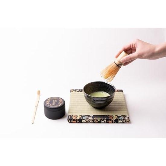 Tatami Tea Ceremony Hanashobu Utensil Set Matcha 5-Piece Includes 100-Bamboo Chasen Chashaku Chawan High-Quality Domestic Gift