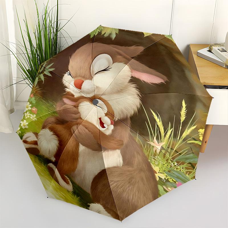 

Bunnies, Friendship Themed Automatic Opening and Closing Umbrella, Brightly Colored 8-rib Portable Umbrella, Suitable for Men and Women, A P