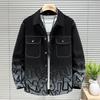Talla Grande 11XL 12XL Chaqueta Vaquera para Hombre Primavera y Otoño Estilo Militar Casual Holgada Solapa