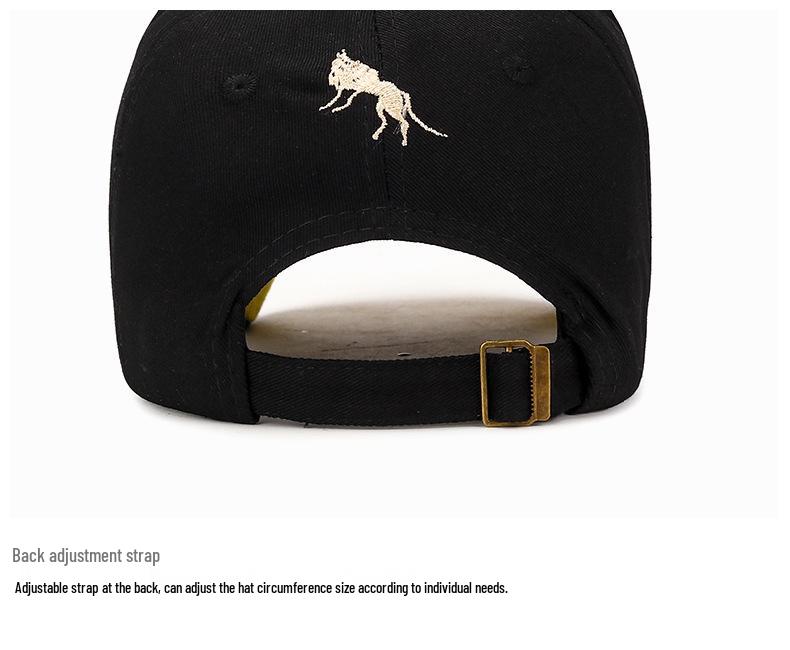 Korean Style Wolf Embroidery Baseball Cap - Men's & Women's Trendy Spring Sun Hat