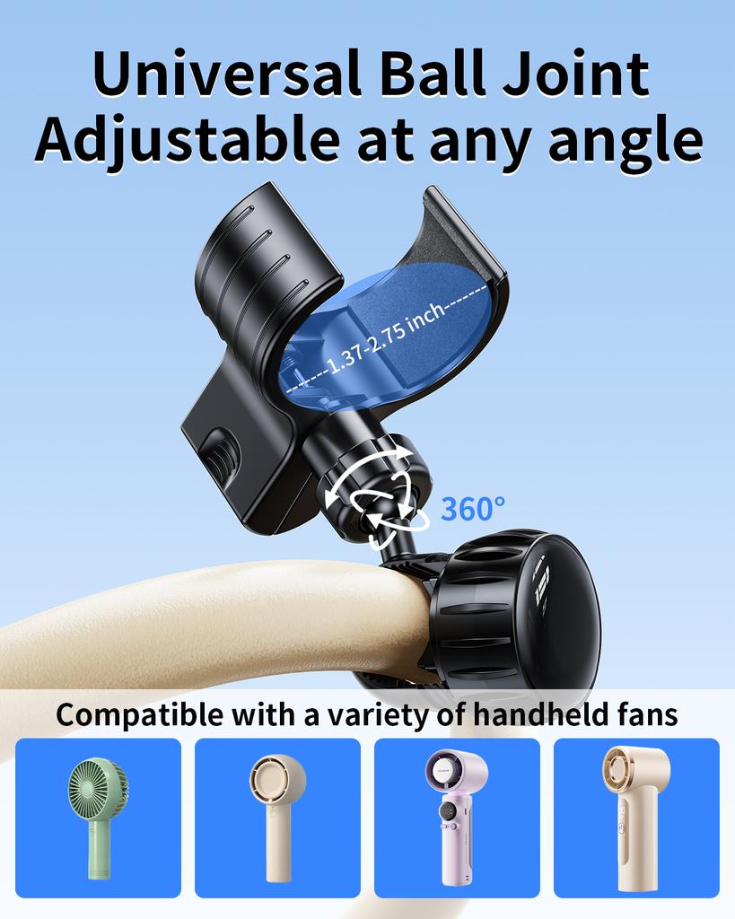 Eary Adjustable Baby Stroller Handheld Fan Holder Clip Universal Handheld Fan Turn To Clip-on Fan Baby Stroller Accessories