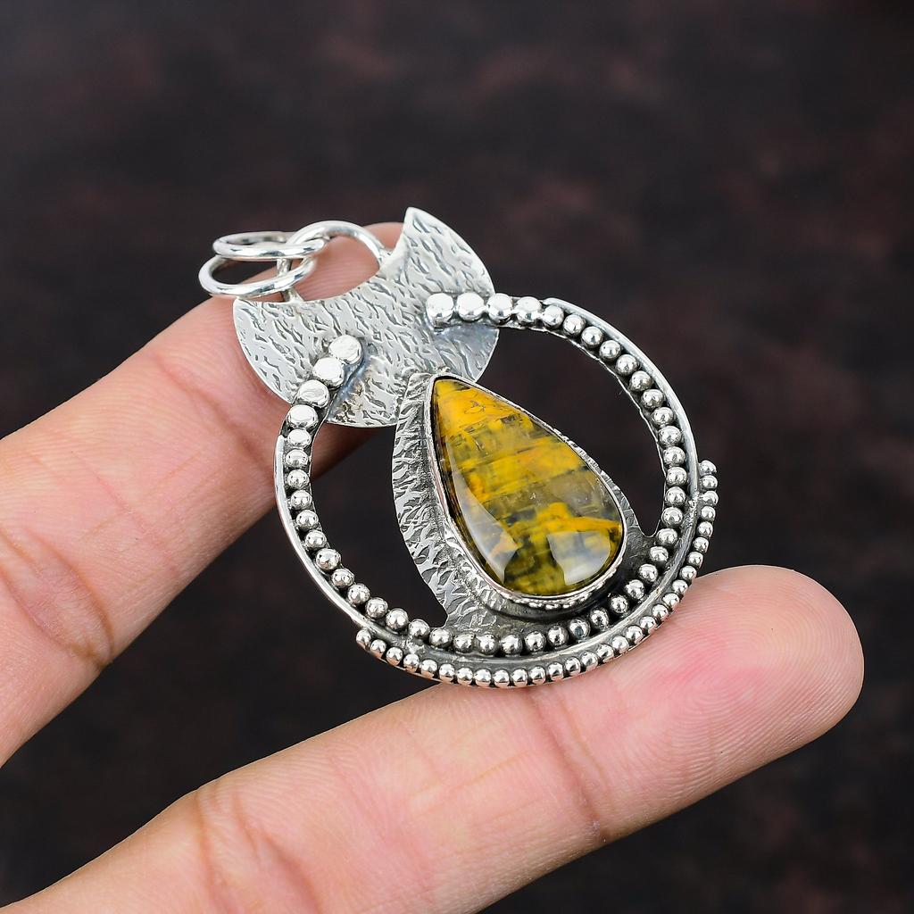 Nellite Pendant Original Gemstone Pendant Handmade Nellite Jewelry 925 Sterling Silver Pendant Stylish Pendant Gift For Her Elegant Pendant