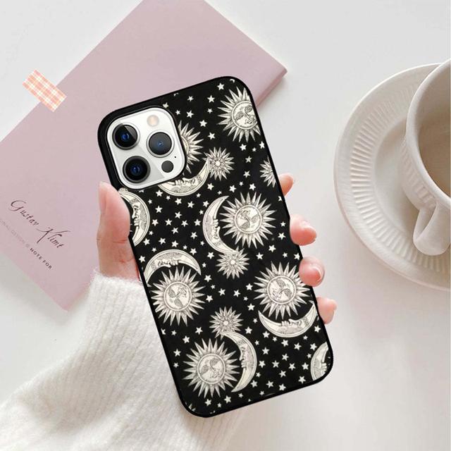 

Чехол для телефона Солнце Луна Звезды Задняя крышка для iPhone 17 Air 16 15 14 13 11 12 Pro Max Plus Корпус Coque iPhone 13