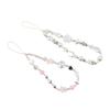 Y2K Silver Phone Lanyard Sweet Girl Beads Phone Chain Cell Phone Strap  Bracelet Keychain