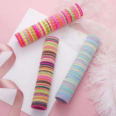 50Pcs 3cm Elastic Hair Ties Ponytail Holders Rubber Bands Hair Styling Tools for Girls