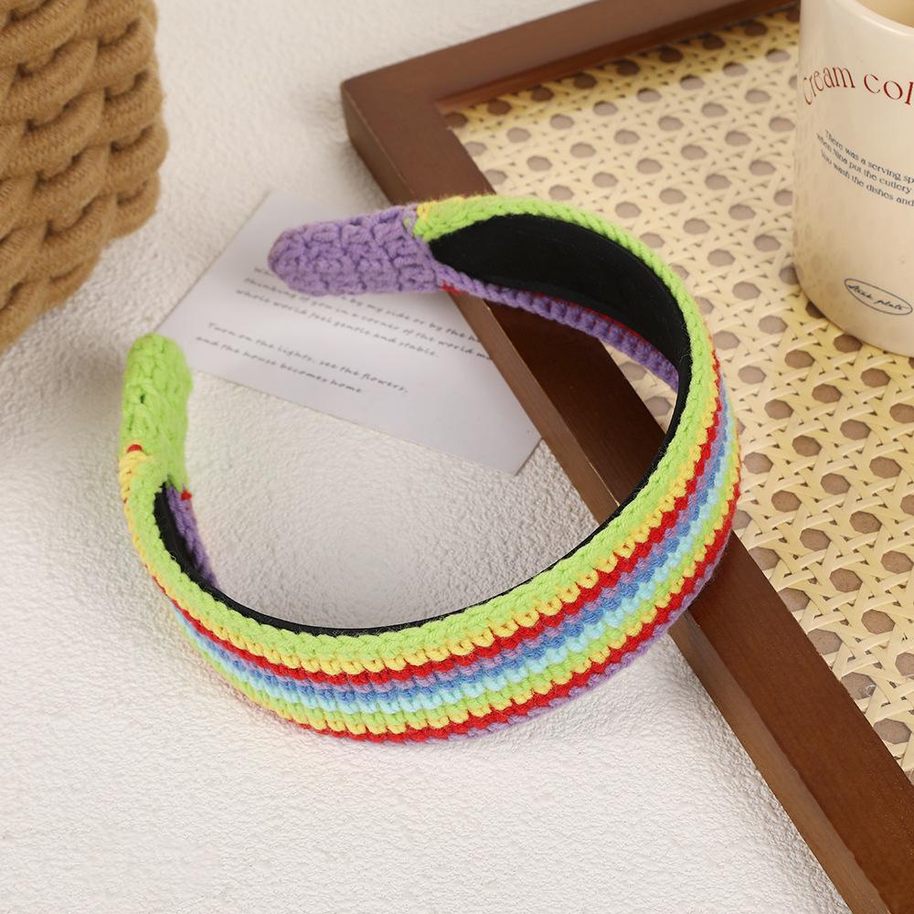 Gerste Häkeln Mori Haarband Stricken Oma Gitter Handgestricktes Stirnband Zu Windigem Lokalem Ethnischem Stil