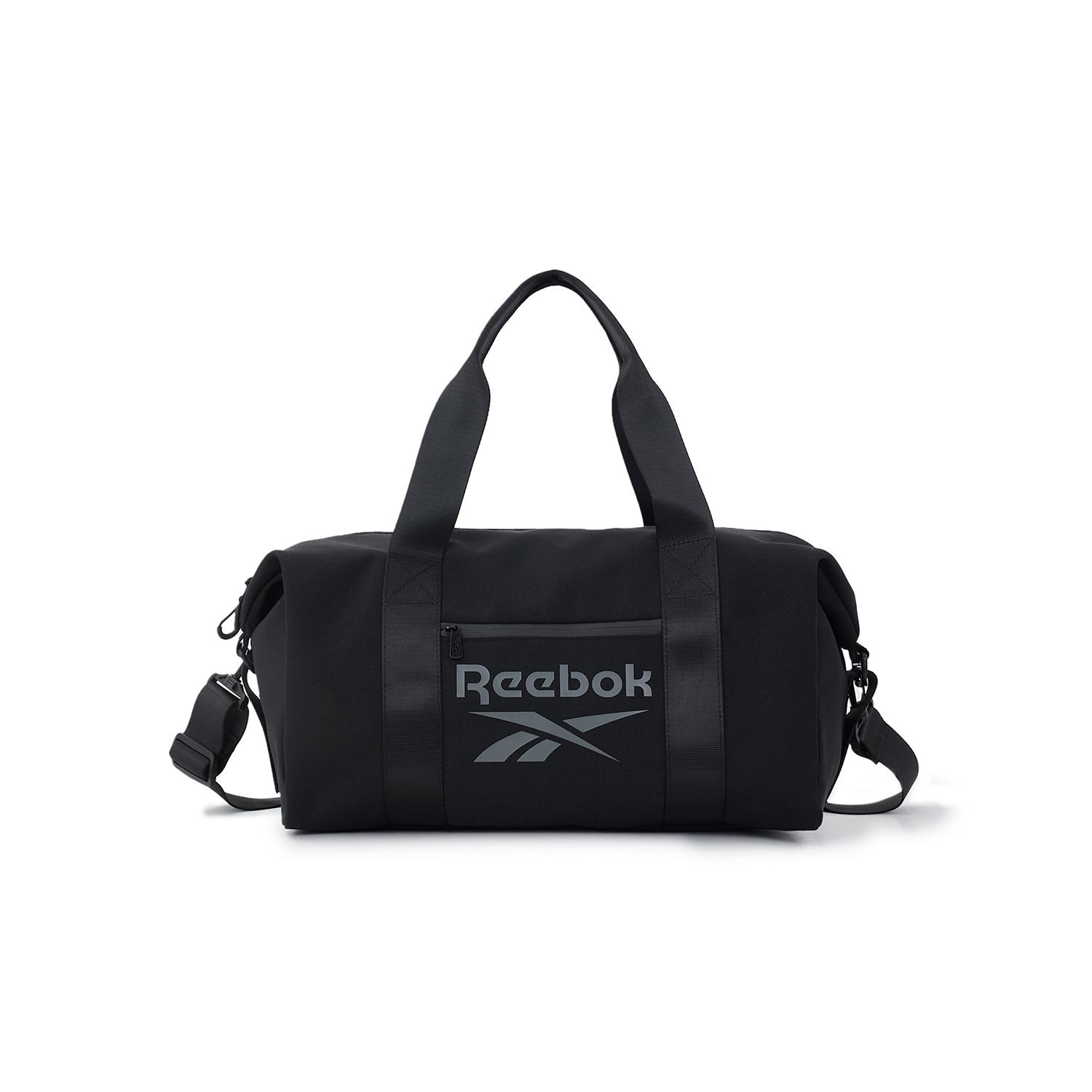 Тканевая сумка-багаж Reebok на одно плечо, через плечо, для спортзала, унисекс, черная/серая RB250017M