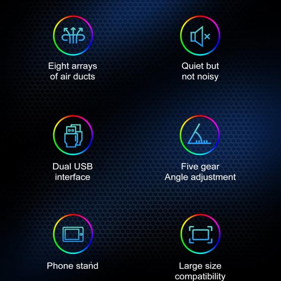 Laptop Cooling Pad with 8 Cooling Fans Height Adjustable Strong Airflow Low Noise USB Powered Laptop Cooler Stand Notebook Cooler