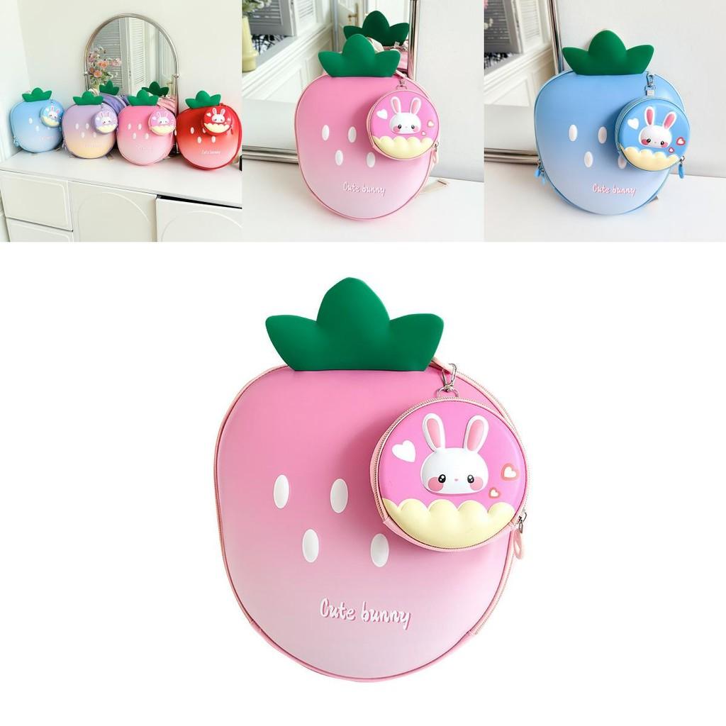 Entzückender Erdbeerförmiger Cartoon-Rucksack Für Kinder Stylisches Oxford-Stoff-Design
