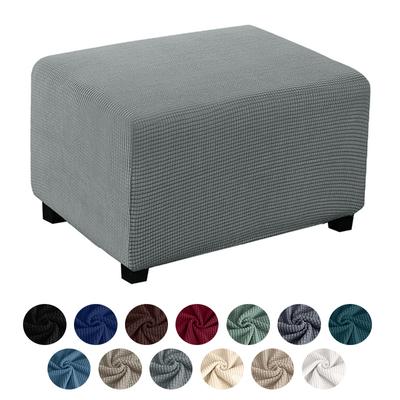 Funda para taburete de 2 tamaños, funda para reposapiés de tela Jacquard, protección Flexible para muebles, funda otomana extraíble para el hogar