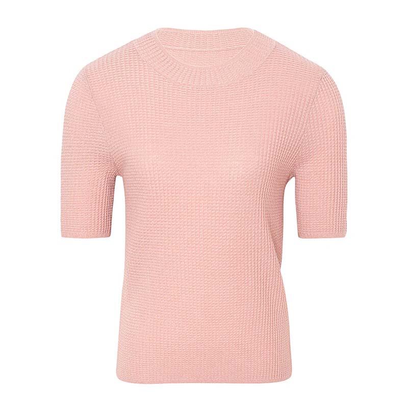 

JESSIE Women s Waffle Knit Short Sleeve Mock Neck Sweater