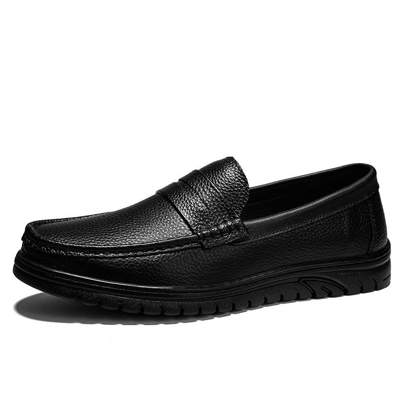 Autumn Winter Leather Slip-On Loafers: Casual British Style Men s Driving Shoes 41