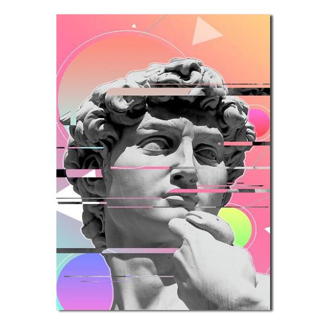 

Скульптура головы Давида, холст, картина, скульптура Давида, граффити, художественный постер и принты, настенное искусство для фотографий, домашний декор для гостиной 21x30 No Frame