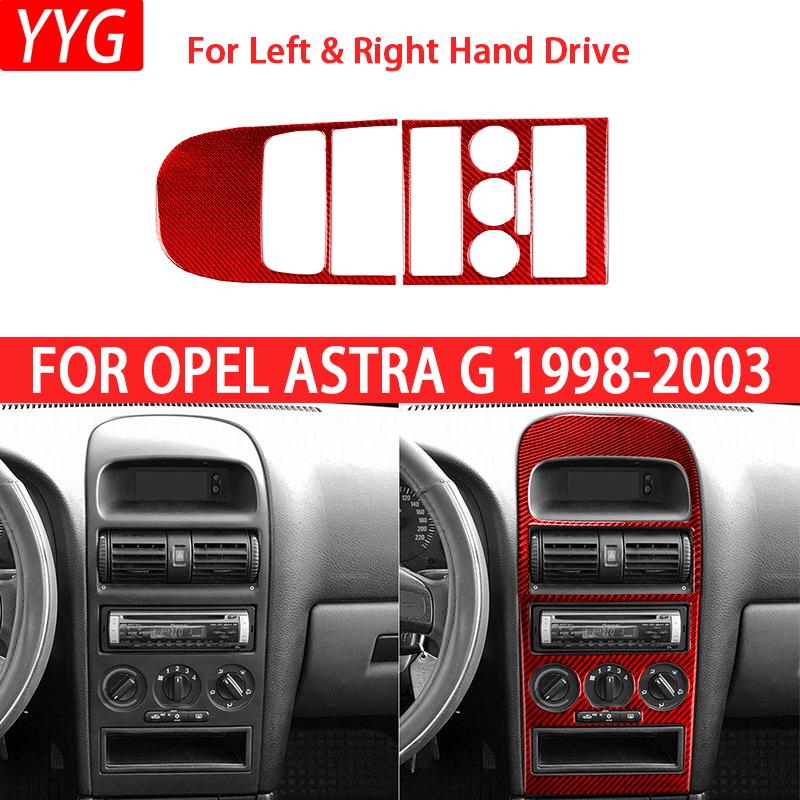 Central Console Panel Decorative Cover Sticker Decal For Opel Astra G 1998 1999 2000 2001 2002 2003 Carbon Fiber Car Accessories