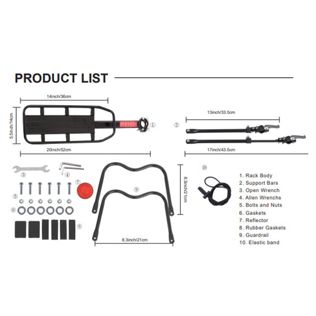 Practical Bike Rear Rack Convenient Bicycle Luggage Rack For Easy Bicycle Luggage Carrier Bike Rack