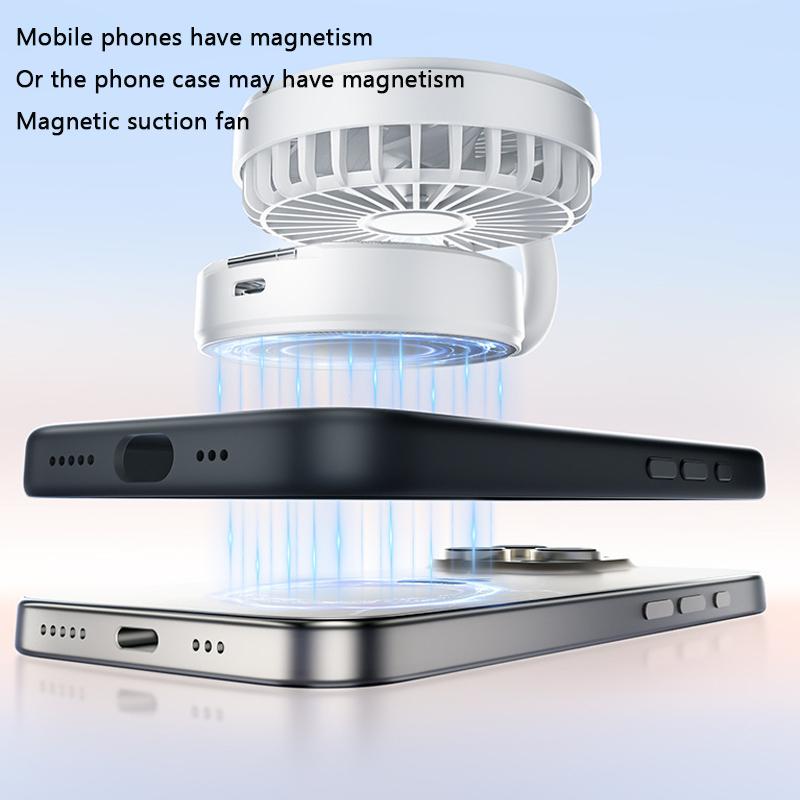 Mini magnetic fan, USB charging portable small fan, suitable for iPhone and magnetic phones and magnetic phone cases