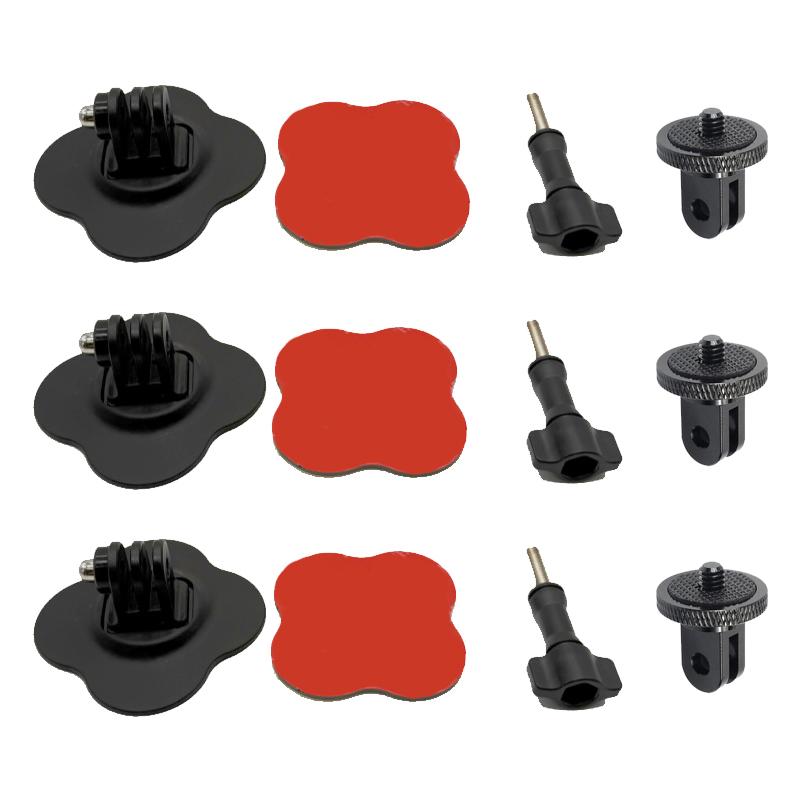 Universal Flexible Helmet Mount for GoPro 13 12 11 10 9 Insta 360 X3 X4 X5 DJI Curved Flat Adhesive Base Sports Camera Accessory