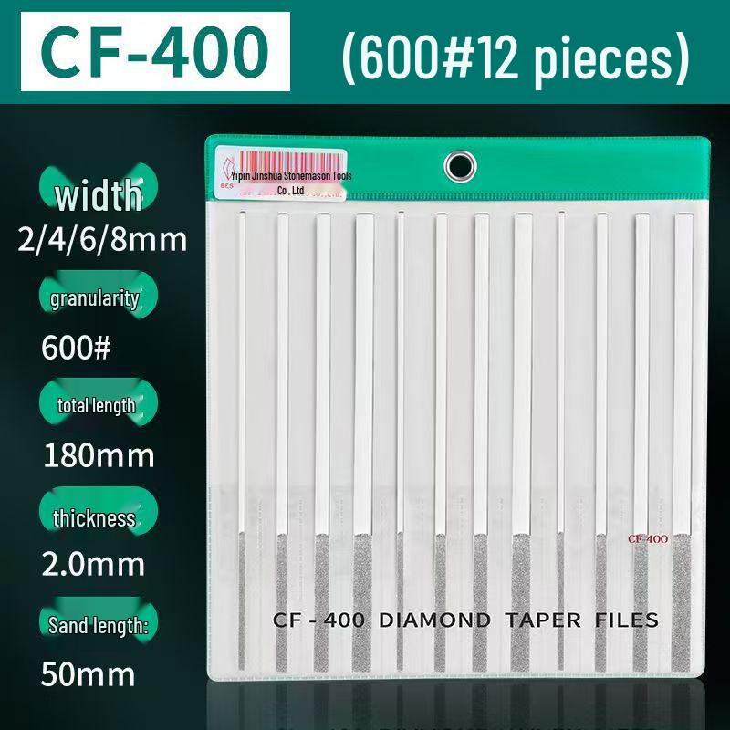 Diamond Flat-Tapered File Set CF-400: Alloy Metal Mold Grinding & Shaping Tool