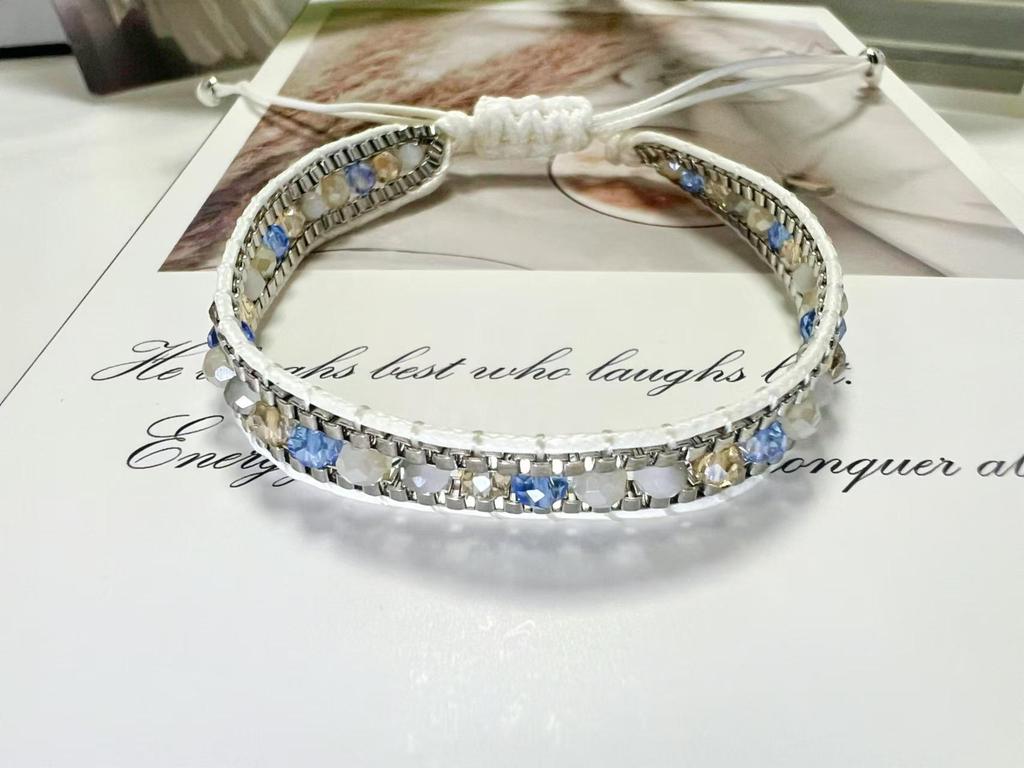 European & American Handmade Woven Crystal Retro Ethnic Friendship Bracelet for Women