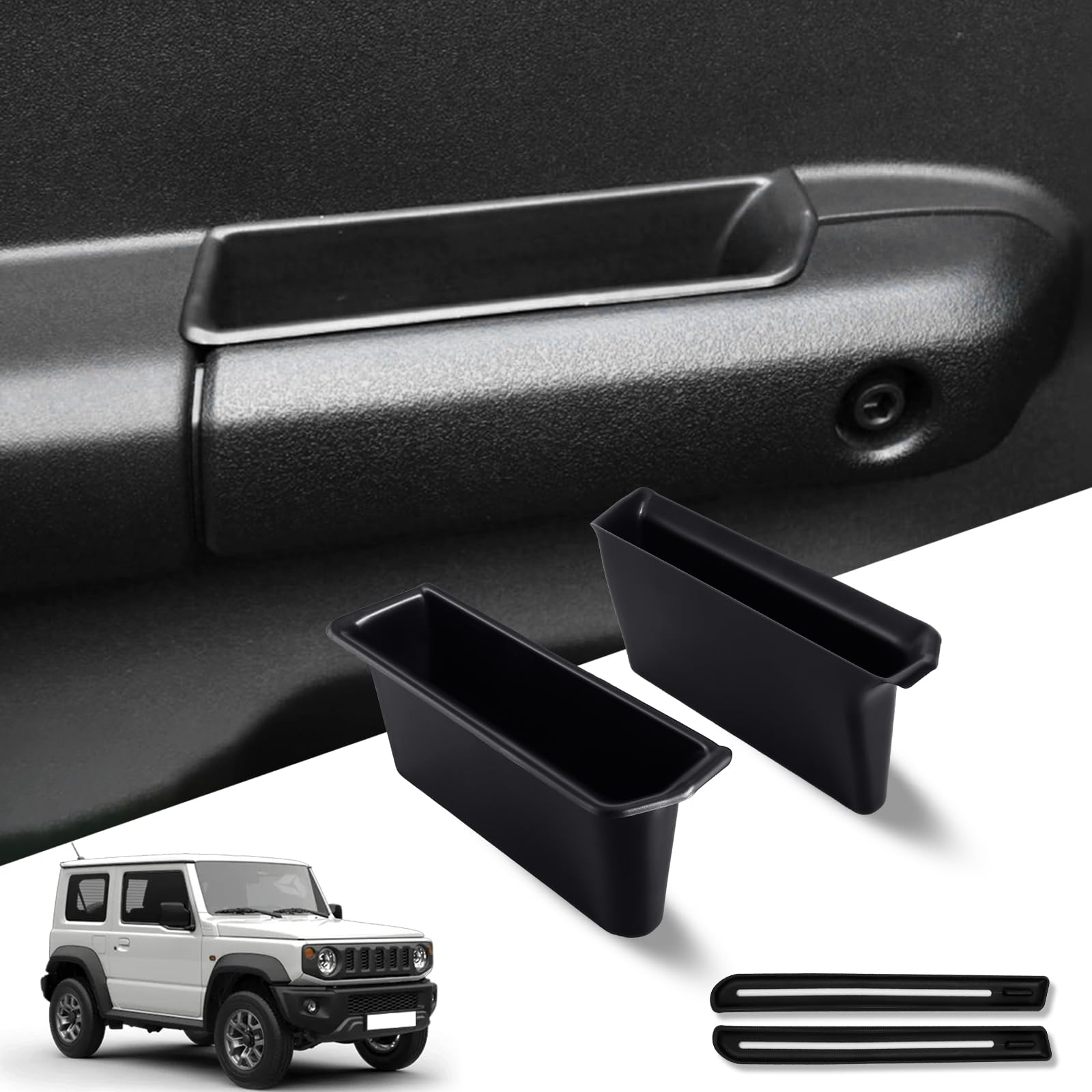 

Карманы для дверных ручек Futwod для Suzuki Jimny JB64 JB74 и Jimny Sierra 2020 2021 2022 2023 Специально разработаны для индивидуального хранения и легкой установки в салоне чёрный