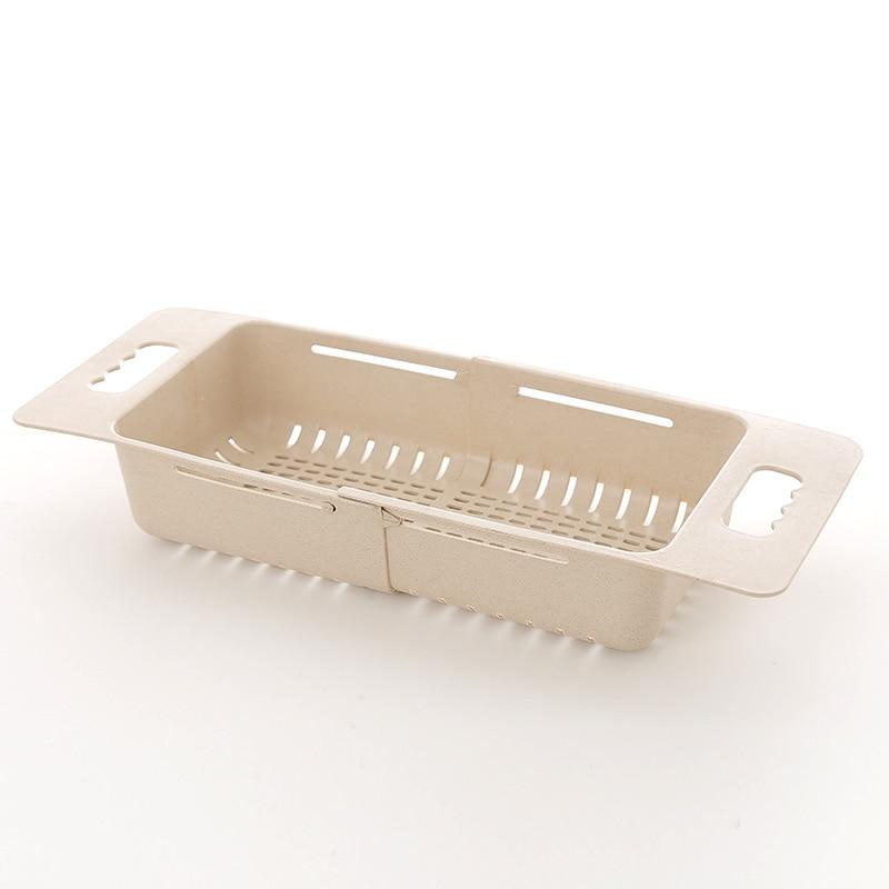 New Adjustable Dish Drainer Sink Drain Basket Washing Vegetable Fruit Plastic Drain Rack Kitchen Accessories