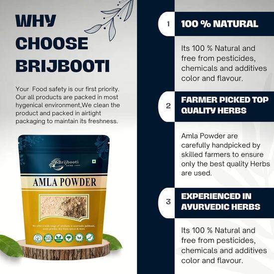 Birju Mahavir Amla Powder - Amalaki - Phyllanthus Emblica 200 Gr, Natural (BMKB-90)