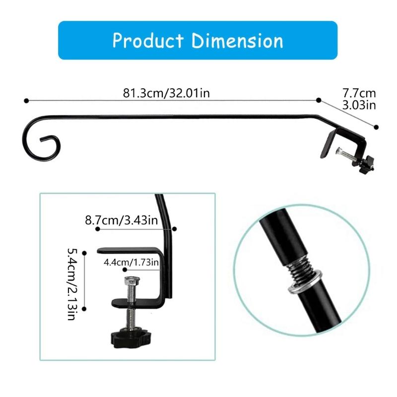 Painting Flowers Basket Hanging Hook Flowers Pot Plant Support Hangers Hook for Outdoor Garden Planter Wind Bells